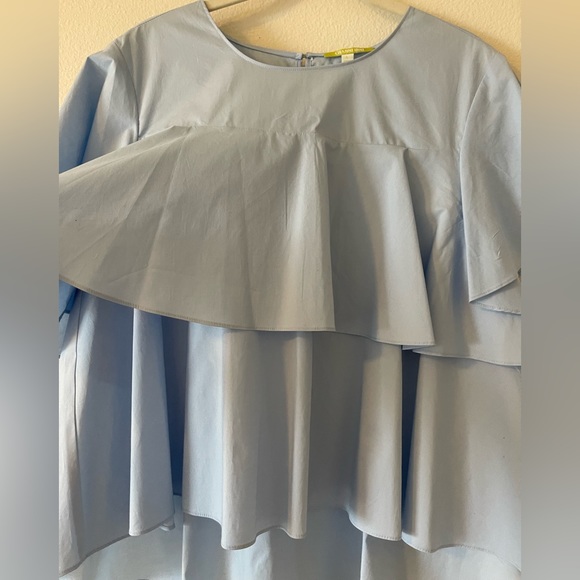 Gianni Bini Blue Ruffle Layer Blouse / Top - Picture 2 of 6